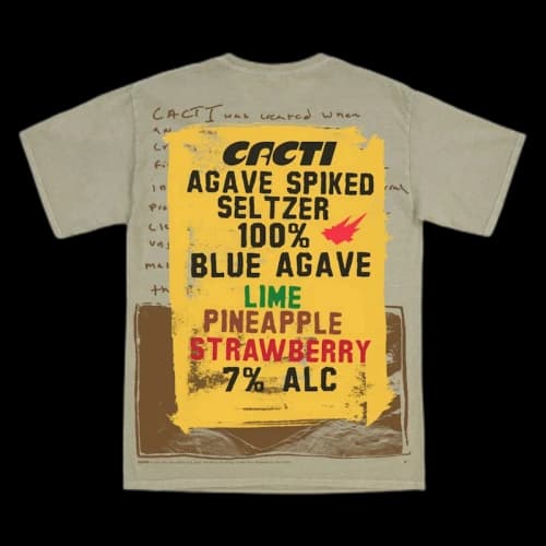 Travis Scott Cacti Painted Sign Tee Tee Olive