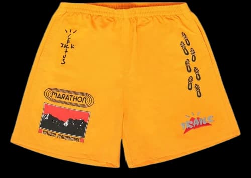 Travis Scott Path Shorts Gold