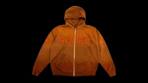 Travis Scott Rodeo 10 Years Zip Up Hoodie Orange