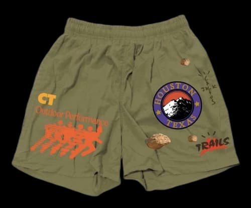 Travis Scott Running Wild Shorts Olive