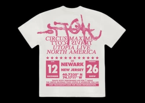 Travis Scott Utopia Is In Newark Tee White