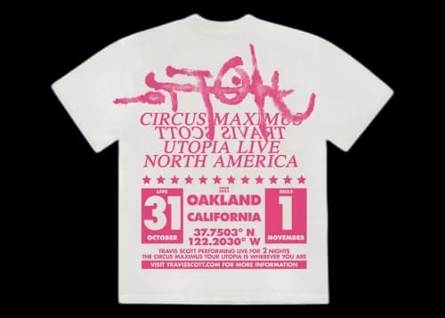 Travis Scott Utopia Is In Oakland T-shirt White