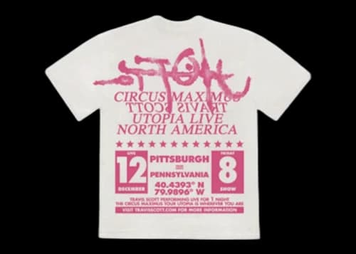 Travis Scott Utopia Is In Pittsburgh Tee White