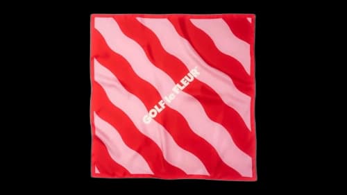 Golf Le Fleur Tyler, The Creator Large Wavy Stripe Silk Scarf Red