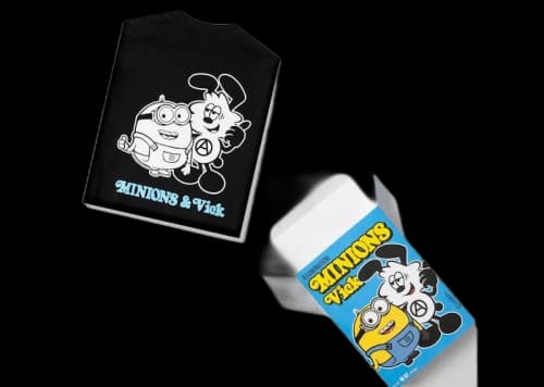 Verdy x Minions Pin Sticker T-Shirt Box Set Black