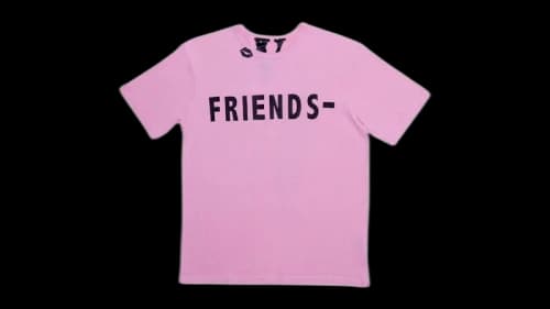 Vlone Black Lipstick Friends Embroidered T-shirt Pink