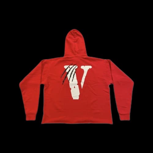 Vlone Black V Panther Hoodie Red