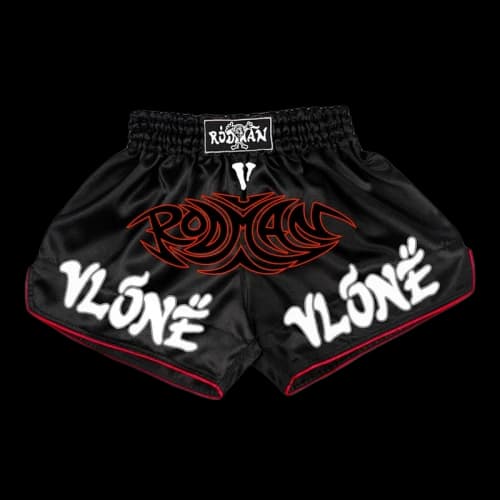 Vlone Rodman Logo Muy Thai Shorts Black