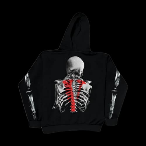 Vlone x Never Broke Again Bones Hoodie Black