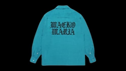 Wacko Maria 50's Open Collar Shirt Blue