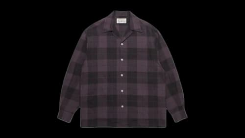 Wacko Maria Check Open Collar Shirt Black