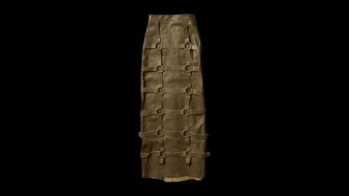 Who Decides War Grid Bondage Maxi Skirt Brown