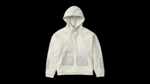 Who Decides War Rhinestone Hooded Pullover White