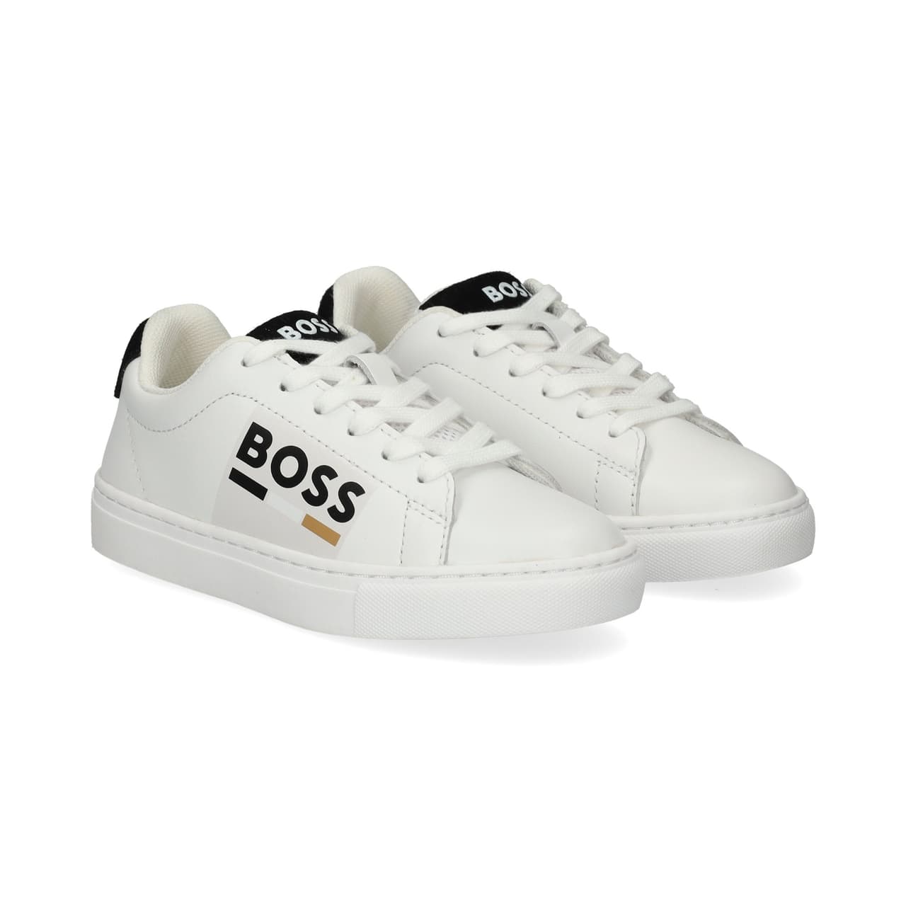 HUGO Talon Negro Deportivo Piel Blanco