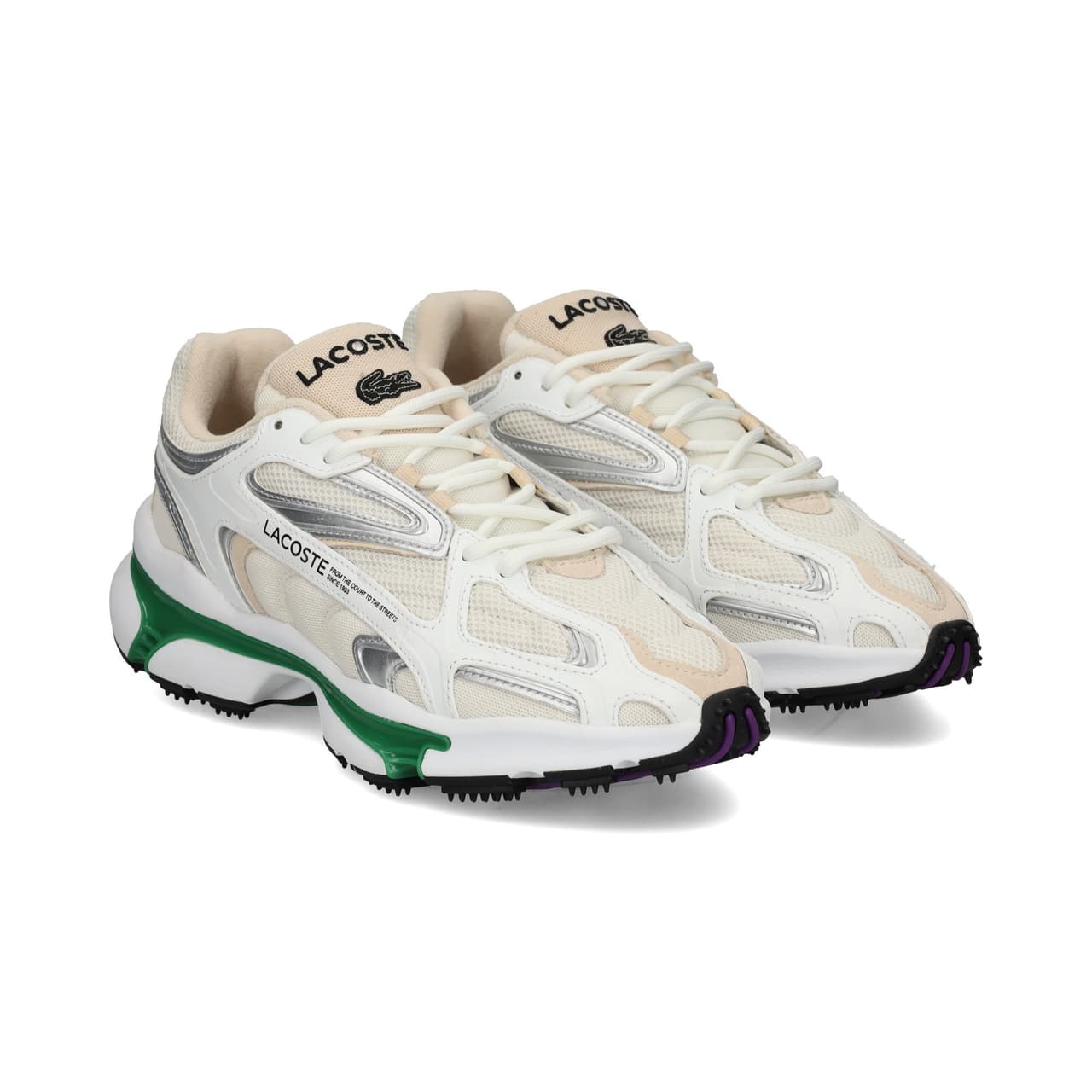 Lacoste Dep.goma Verde Malla Plata+blanco WHT/GRN