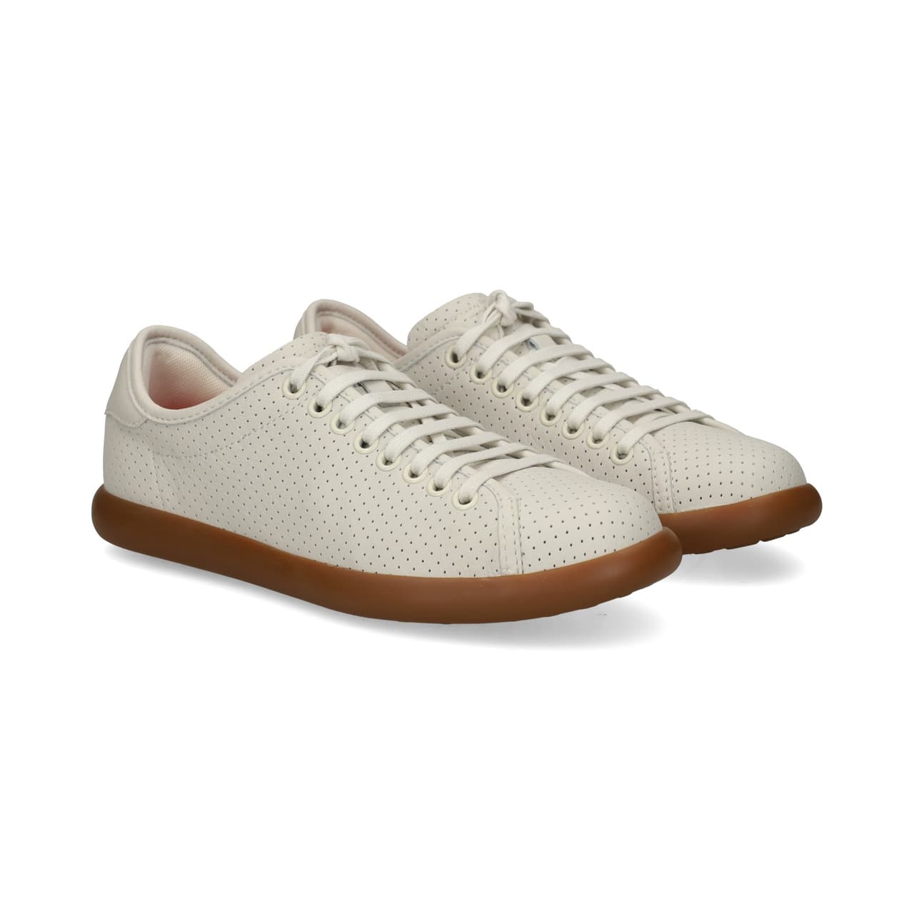 Camper Deportivo Picado Piel Blanco