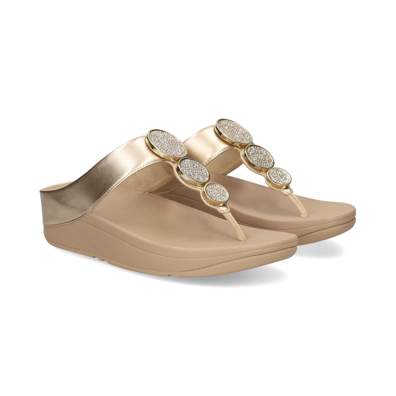 Fitflop ESCLAVA CIRCULOS PLATINO Beige Metal
