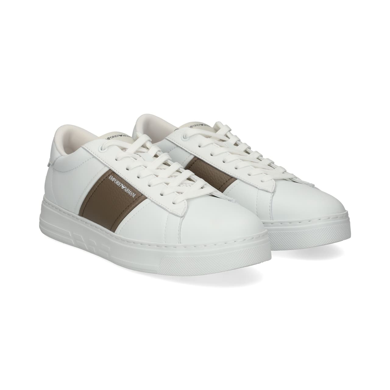 Emporio Armani Banda Marron Deportivo Piel Blanco M0465 Mfa+light