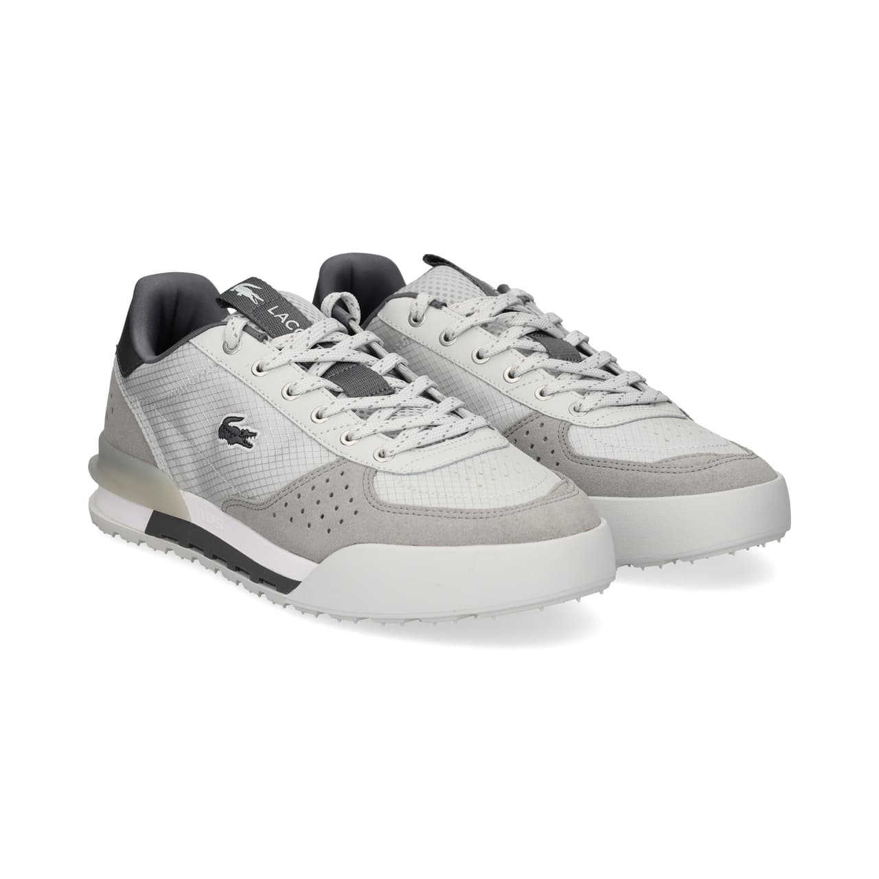Lacoste Zapatilla Ante Perforado Tejido Gris LT Gry/Gry