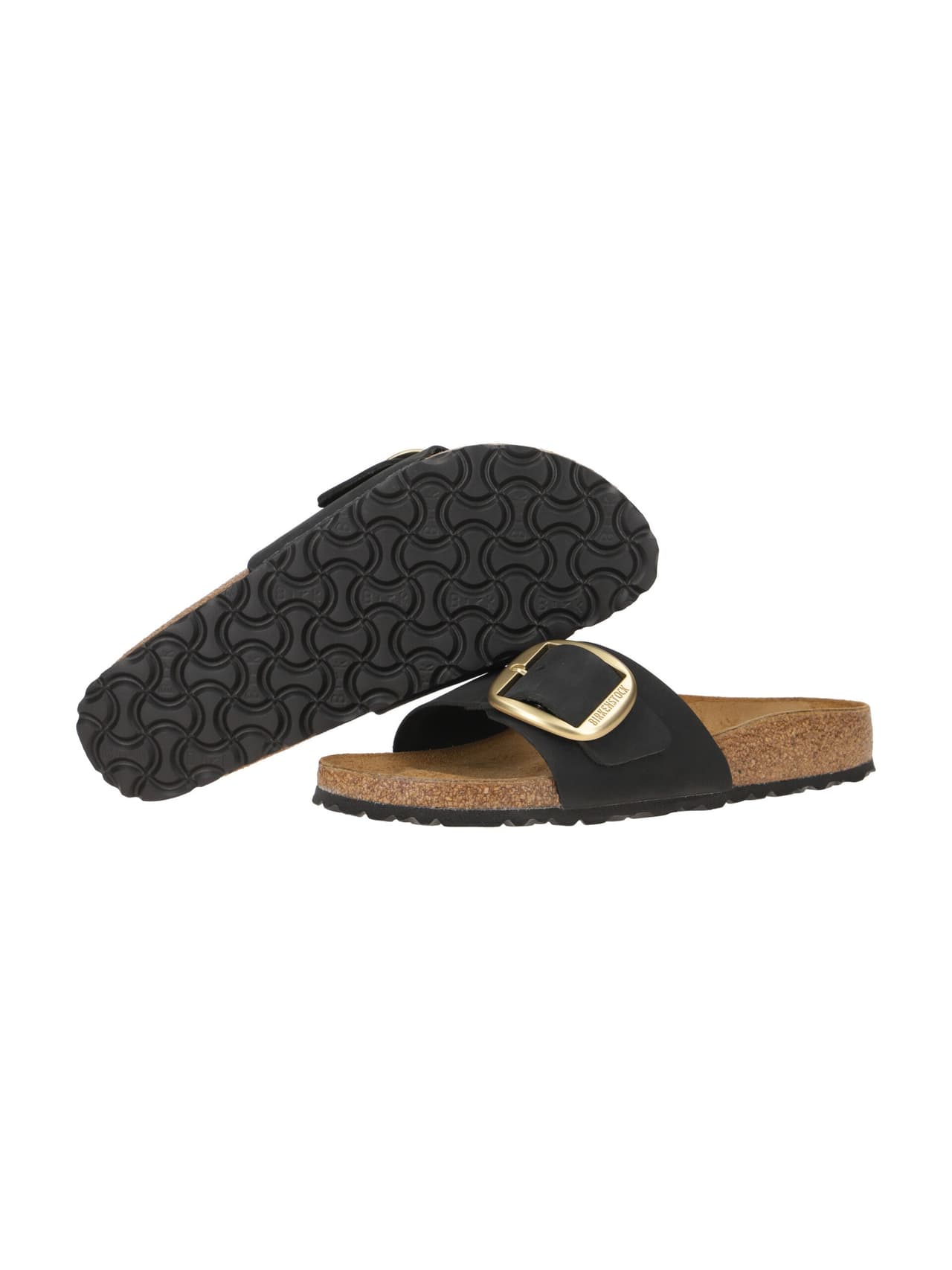 Birkenstock Madrid Big Buckle Nubuck Leather Narrow Fit Sandals 'Black' — foto 3