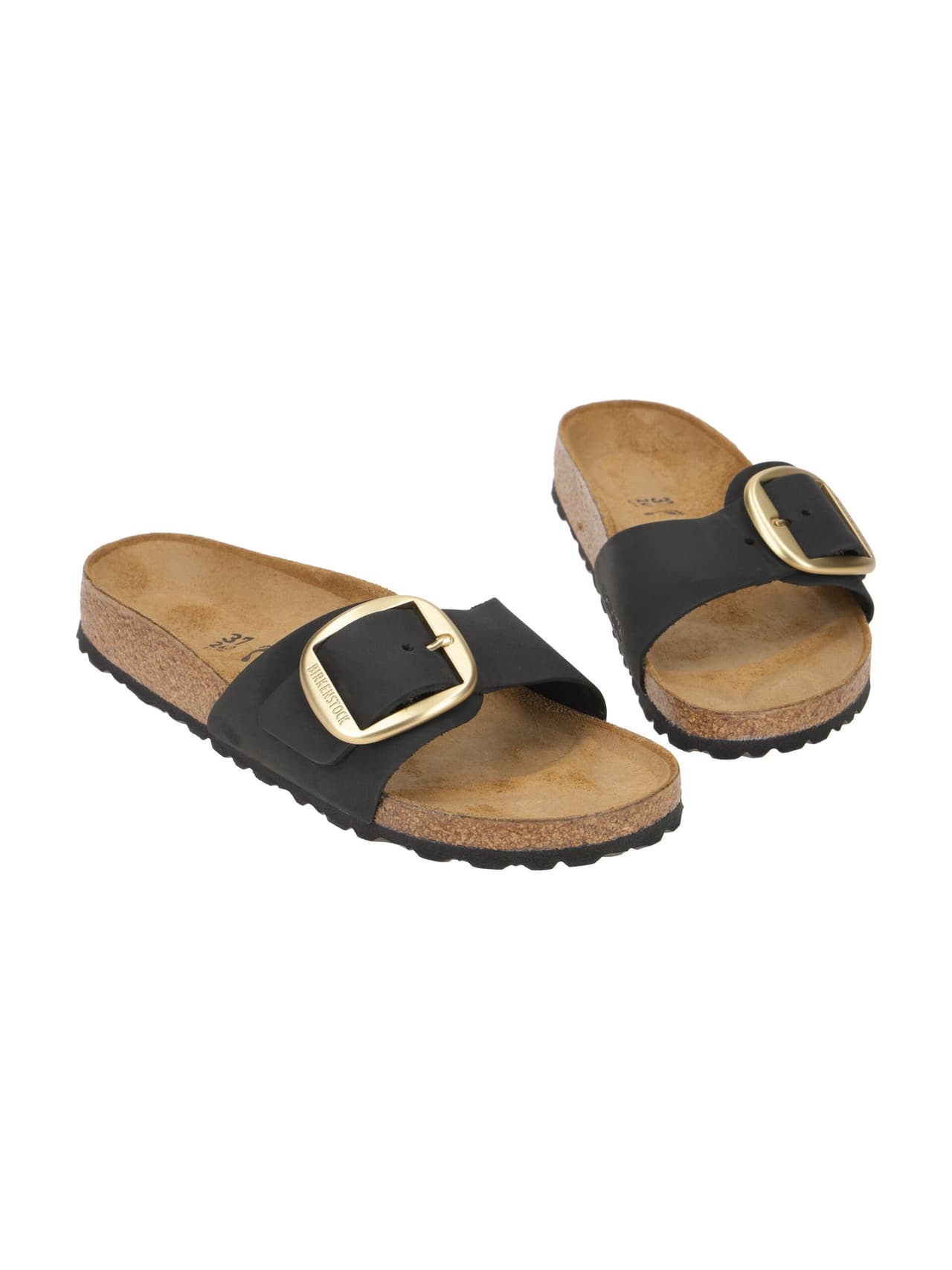 Birkenstock Madrid Big Buckle Nubuck Leather Narrow Fit Sandals 'Black' — foto 2