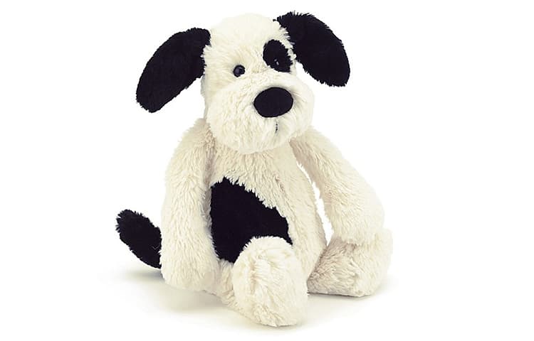 JELLYCAT Bashful Black & Cream Puppy Stuffed Animal