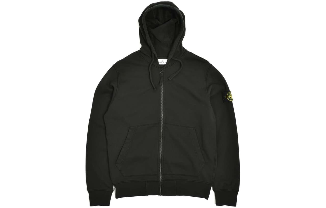 STONE ISLAND Logo Zipper Black