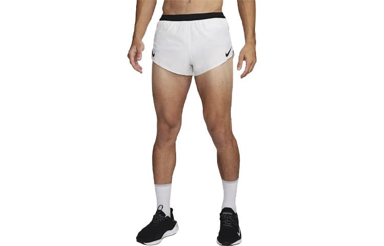 Nike AeroSwift 2" Brief-Lined Running Shorts White Black