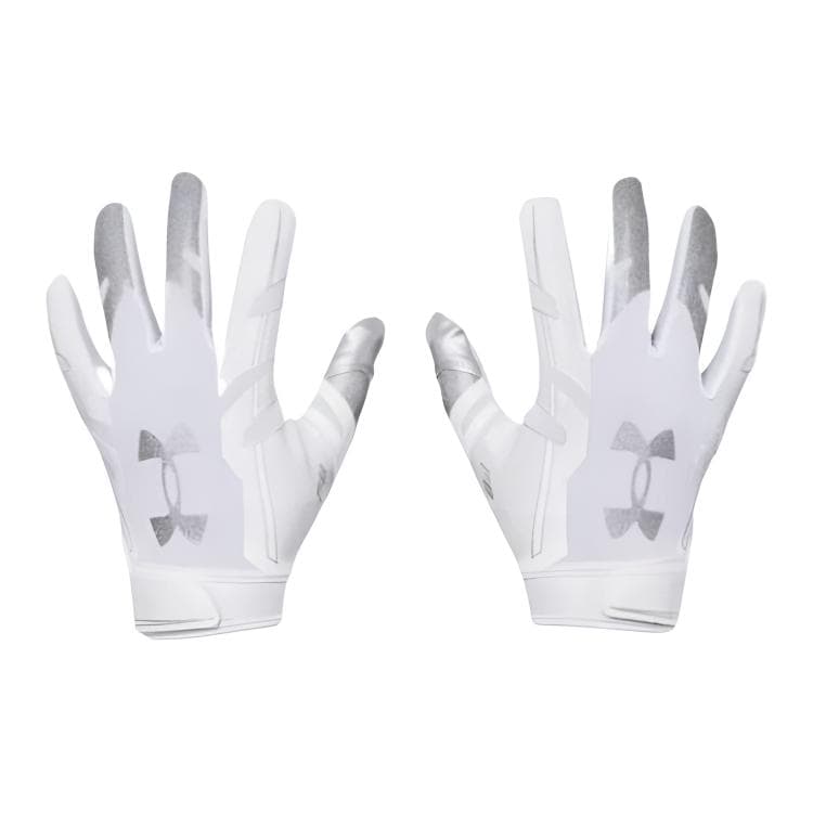 Under Armour F8 Football Gloves 'White Metallic Silver'