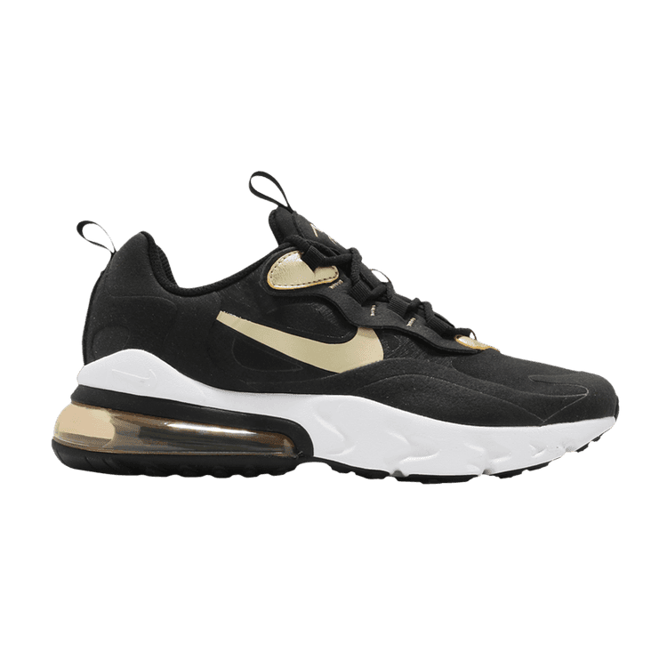 Nike Air Max 270 React Black Metallic Gold Star (GS)