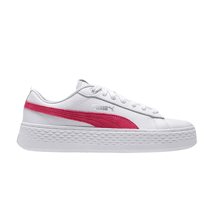 PUMA Smash Platform Leather 'White Bright Rose' (Women's)