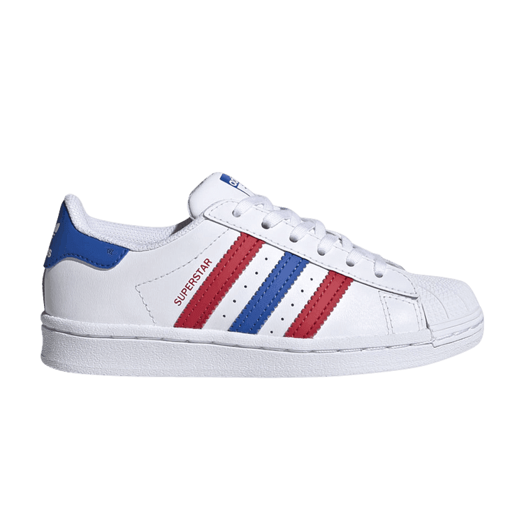 adidas Superstar C 'White Blue Scarlet'