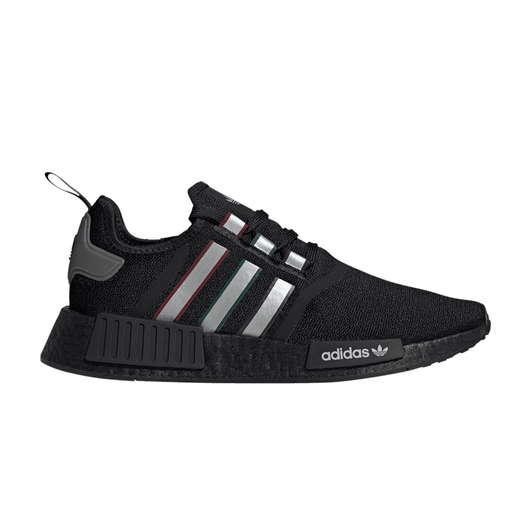 adidas NMD R1 Black Silver Metallic Burgundy