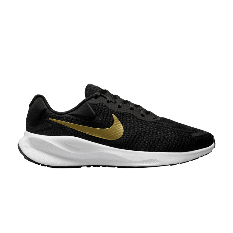 Nike Revolution 7 Black White Metallic Gold (Women's)