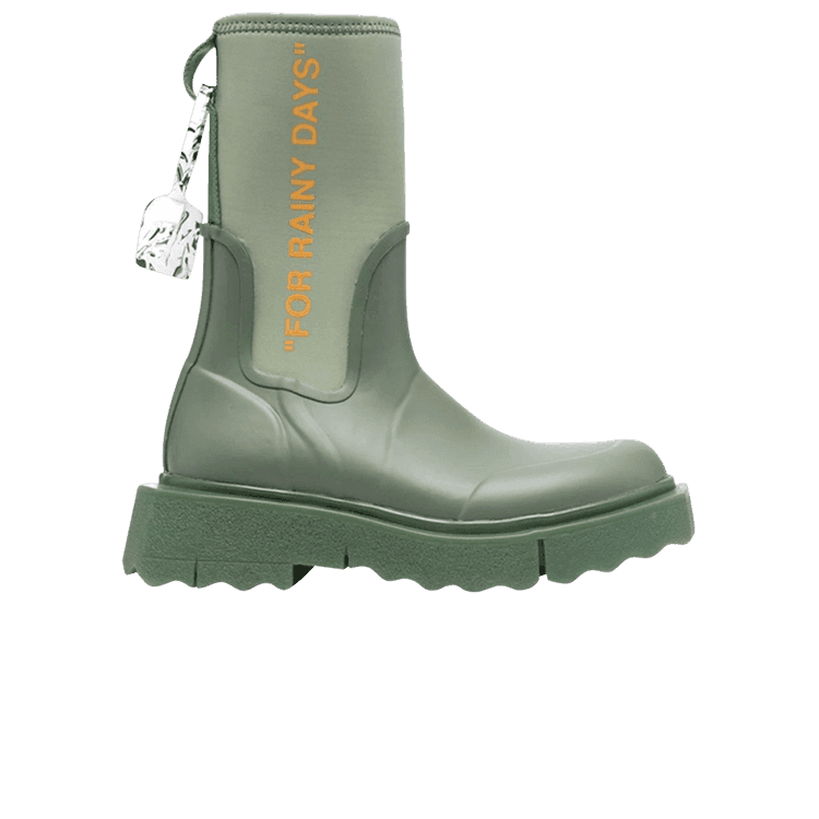 Off-White Wmns Zip-Tie Rain Boot 'For Rainy Days - Green' — Off-white en Ibiza