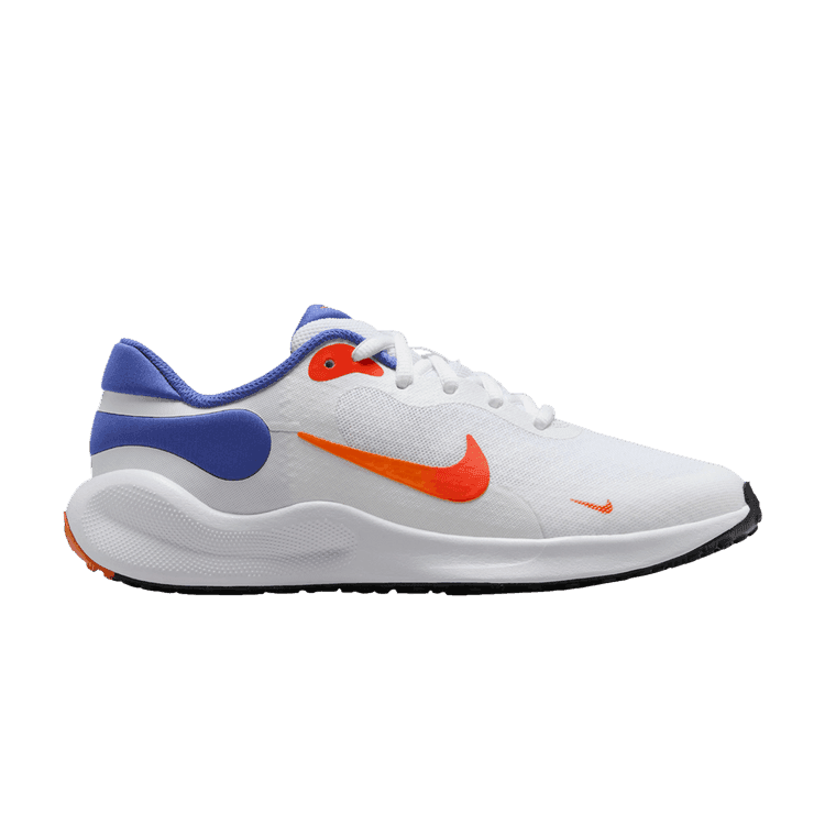 Nike Revolution 7 White Astronomy Blue Total Orange Team Orange (GS)