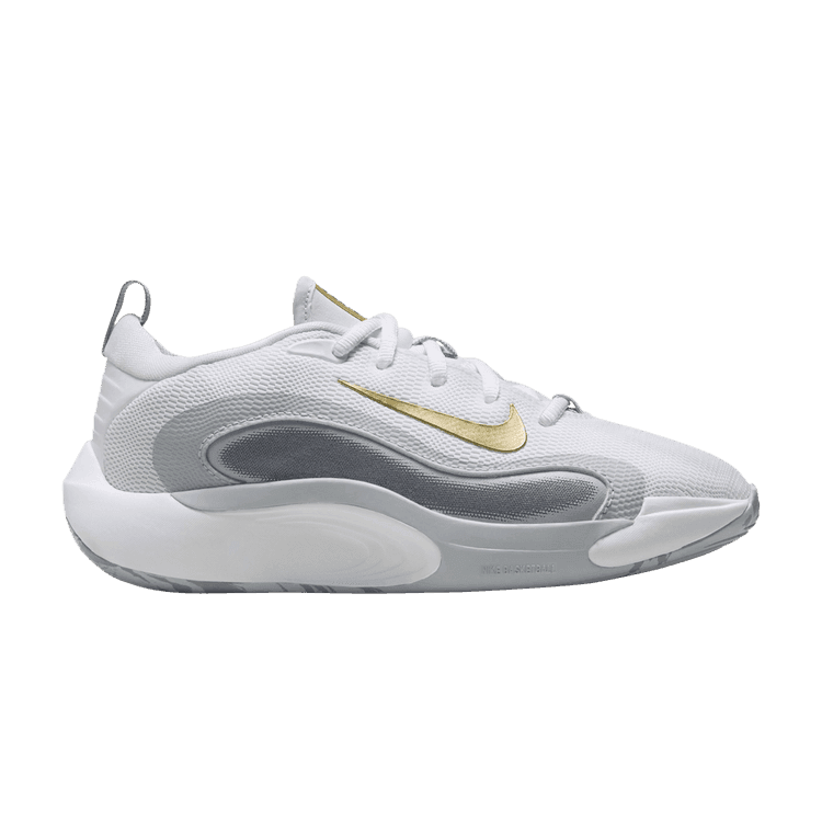 Nike IsoFly White Cool Grey Wolf Grey Metallic Gold Star (GS)