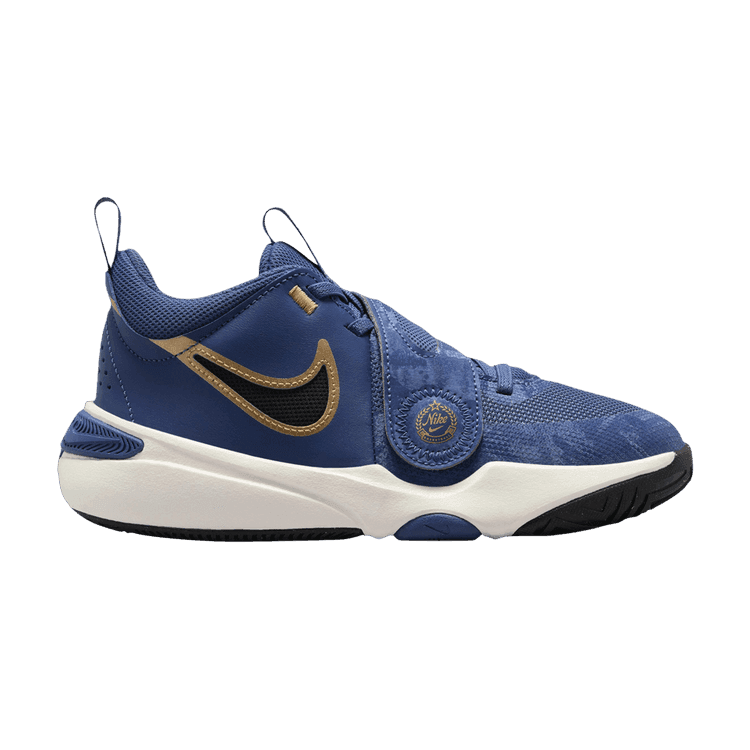 Nike Team Hustle D 11 Mystic Navy Pale Ivory Metallic Gold Black (GS)