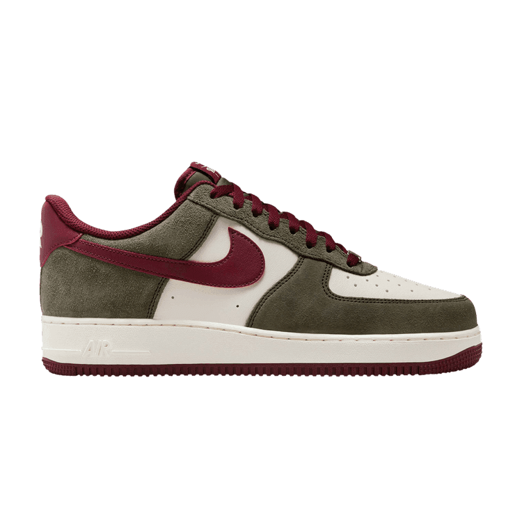 Nike Air Force 1 Low '07 LV8 Cargo Khaki Pale Ivory Dark Team Red