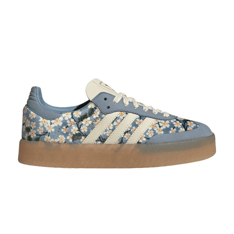 adidas Sambae Liberty London Floral Embroidery Blue Cream White (Women's)