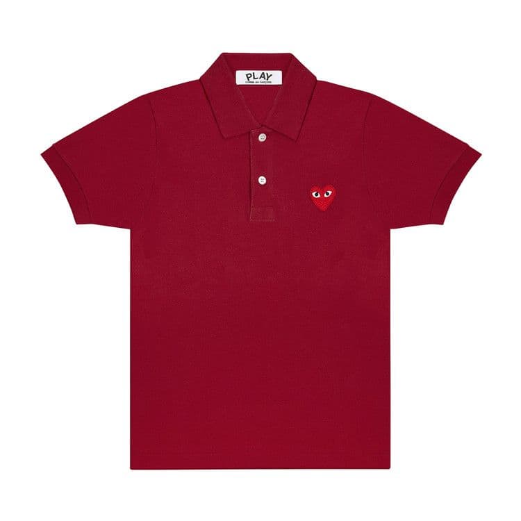 Comme des Garcons PLAY Play Red Emblem Polo Burgundy — foto 2