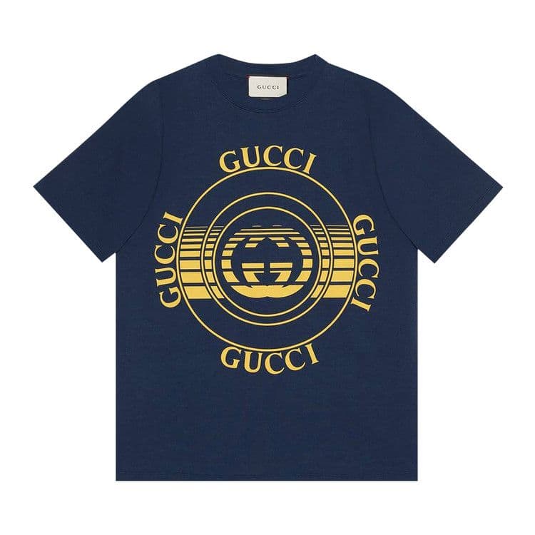 Gucci Disk Print Oversize T-Shirt 'Inchiostro/Yellow'
