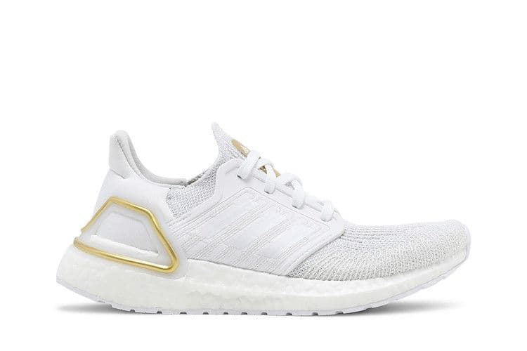 adidas Ultra Boost 20 Cloud White Gold Metallic Heel (Women's)