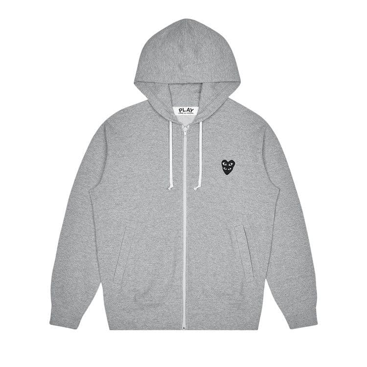 Comme des Garcons PLAY Play Black Stacked Heart Zip Up Hoodie Grey — foto 2