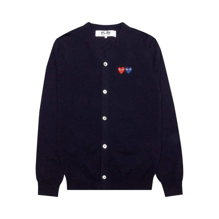 Comme des Garçons PLAY Double Heart Cardigan 'Navy'