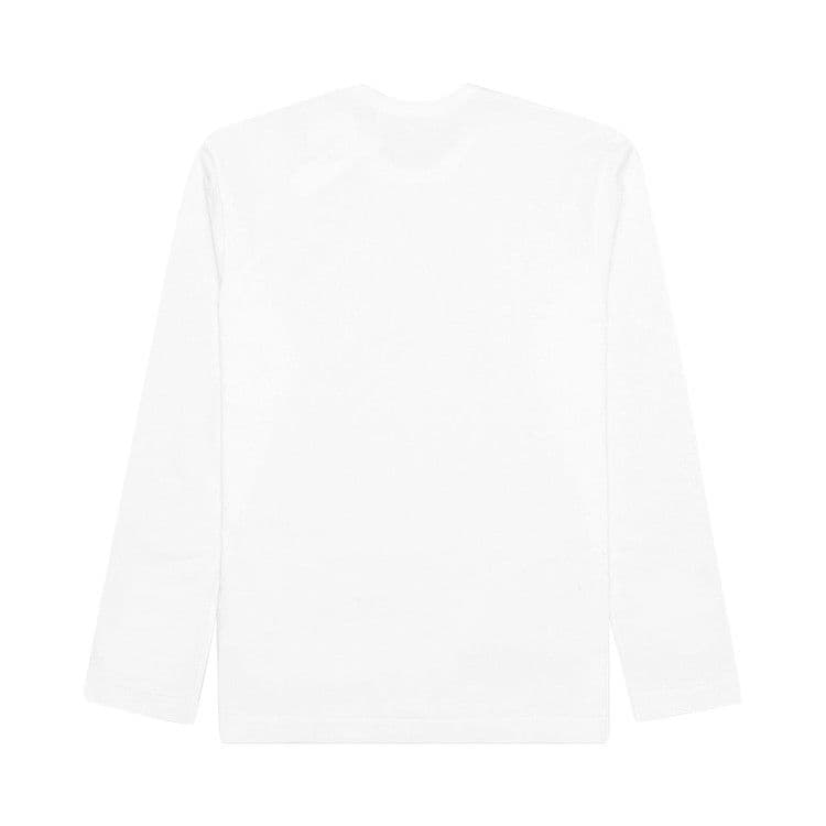 Comme des Garcons PLAY Play Multi Logo Red Heart Long Sleeve T-shirt White — foto 3