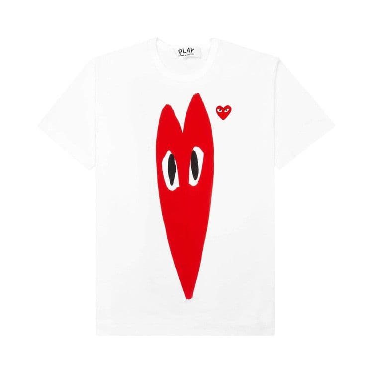 Comme des Garcons PLAY Play Women's Red Emblem Long Heart T-shirt White