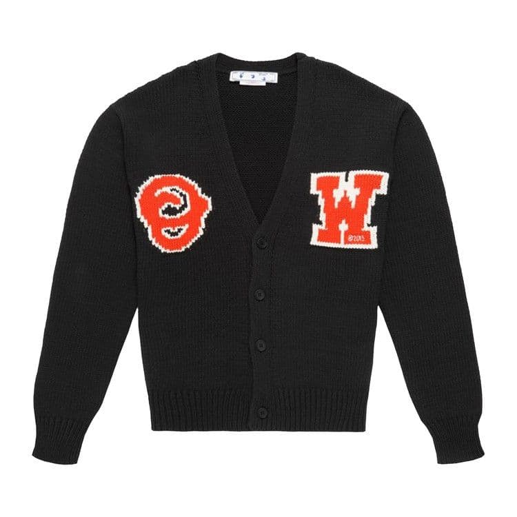 Off-White Patch Knit Cardigan 'Black/Orange'