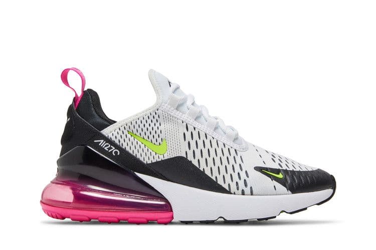 Nike Air Max 270 White Black Laser Fuchsia Volt (GS)