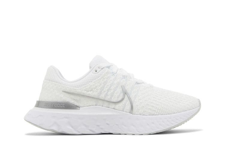 Nike React Infinity Run Flyknit 3 White Metallic Silver (Women's)